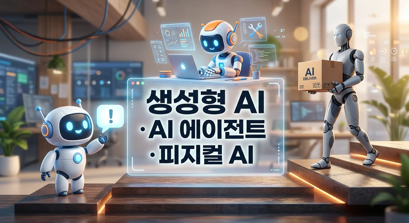 생성형 AI, AI 에이전트, 피지컬 AI는 뭐가 어떻게 다를까? — 생성 AI·대화형 AI까지 용어 한 장 정리
